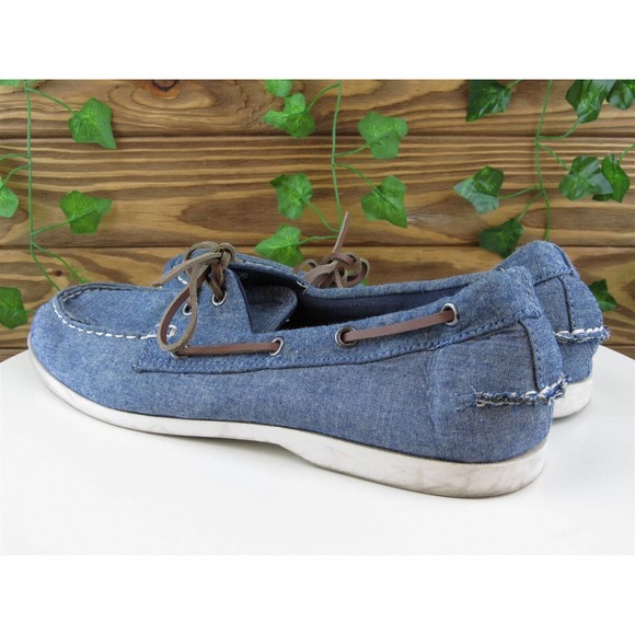 Old Navy Size 10 Boat Shoe Blue‎ Fabric Medium (B, M) Lace Up Women - Picture 9 of 11
